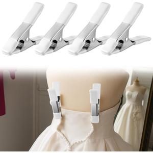 LemonRoad 4 Pack Dress Clips Clothing Clamps for Fitting Bridal Seamstress Mannequin Heavy Duty Fixed Clamp Wedding Photographer Fashion Designers Dress Makers Salespeople (4.17 Inch)