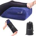 Circa Air Inflatable Leg Elevation Pillows for Swelling and Edema Relief, Travel Wedge Pillow for Legs, Foot Ankle Knee and Lower Back Pain Support, After Surgery Products (24" x 21" x 9", Blue)
