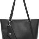 Scarleton Women's Faux Leather Purses and Handbags, Shoulder Bag, Top Handle Satchel, Hobo Bag with Pouch, H1035 (Medium, Black)