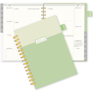 2025-2026 Planner, Weekly and Monthly Planners for Women, AIMPEAK Academic Calendar Planners for Teacher&Student, Jul.2025 - Jun.2026, Monthly Tabs, Spiral Binding, Green, 5.5"x8.5"