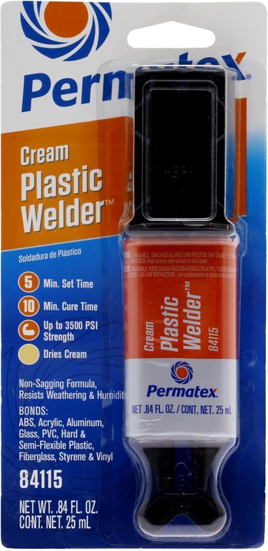 Permatex 84115 5-Minute Plastic Weld Adhesive, 0.84 oz.,Black (Pack of 1)