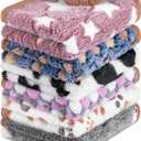 6 Pcs Dog Blanket Super Soft Pet Puppy Blankets Calming Blanket for Small, Medium Dogs Warm Sleep Mat Flannel Blanket for Dogs Puppy Cat (24"16") (White,purple,pink,light Gray,dark Gray,beige)