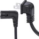 TV Power Cord Compatible with Samsung TV, Ancable 6-Feet 90 Degree Angled 2-Prong C7 Tv Cable Compatible with Samsung LG TCL Sony Appletv Insignia Sharp Toshiba Vizio (UL Listed 18 AWG-Non Polarized)