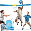 Portable Basketball Hoop with Adjustable Height - Play Floating Outdoor Yard Game at Beach, Lawn, Backyard, Pool, Grass - New Sport for Boys, Girls, Family