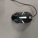 RGB Gaming Mouse, LED Backlit, USB Wired, Black with Blue Lighting