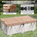 LXKCKJ 7x13 FT Rectangular Pool Cover for Above Ground Pool, Solar Oval Pool Cover Protection with Tensioner, Ideal for Rectangular/Oval Frame Pool Waterproof & UV-Resistant (Brown)