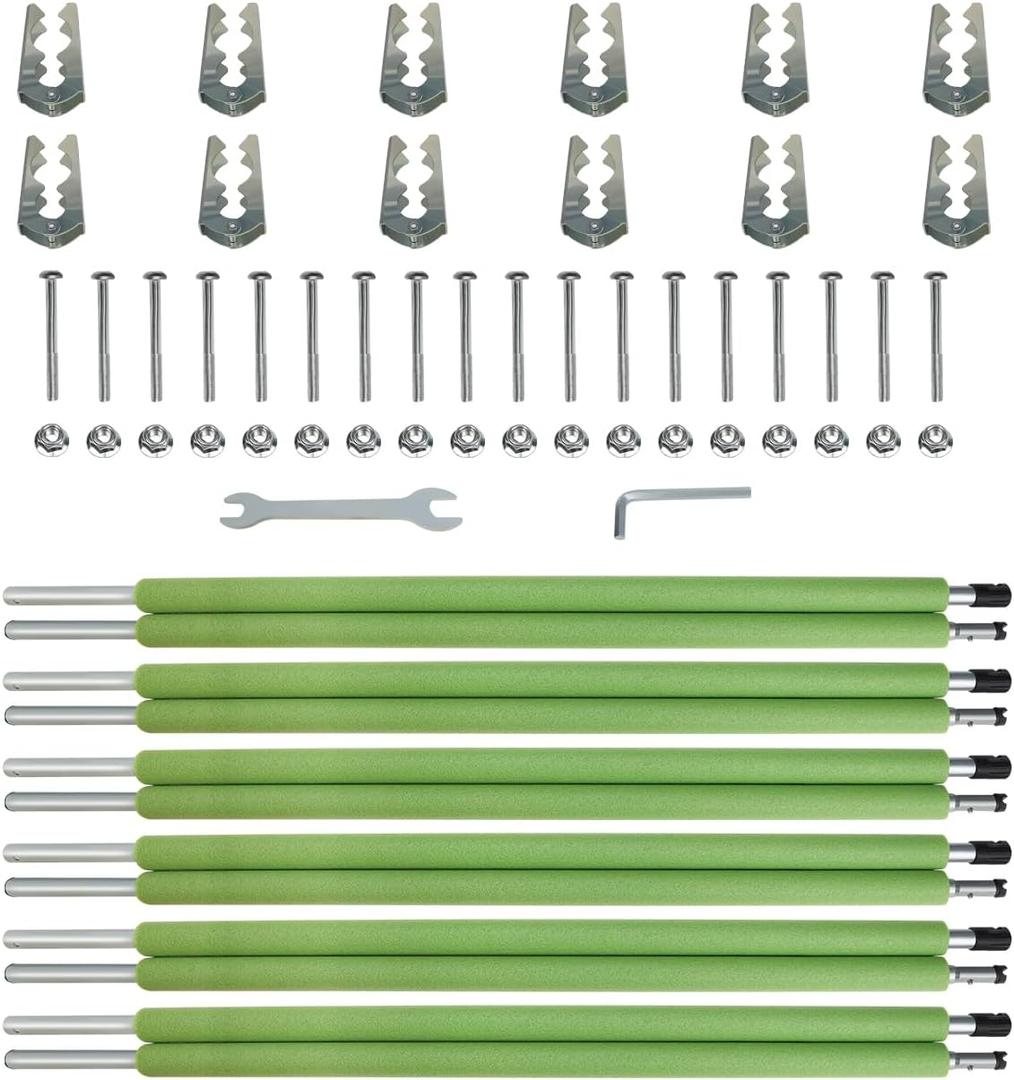 Universal Trampoline Poles, Replacement Poles with Clamp and Hardware and Enclosure Pole Connecters and Screws and Bolts, Pole Caps Fits Most Trampoline