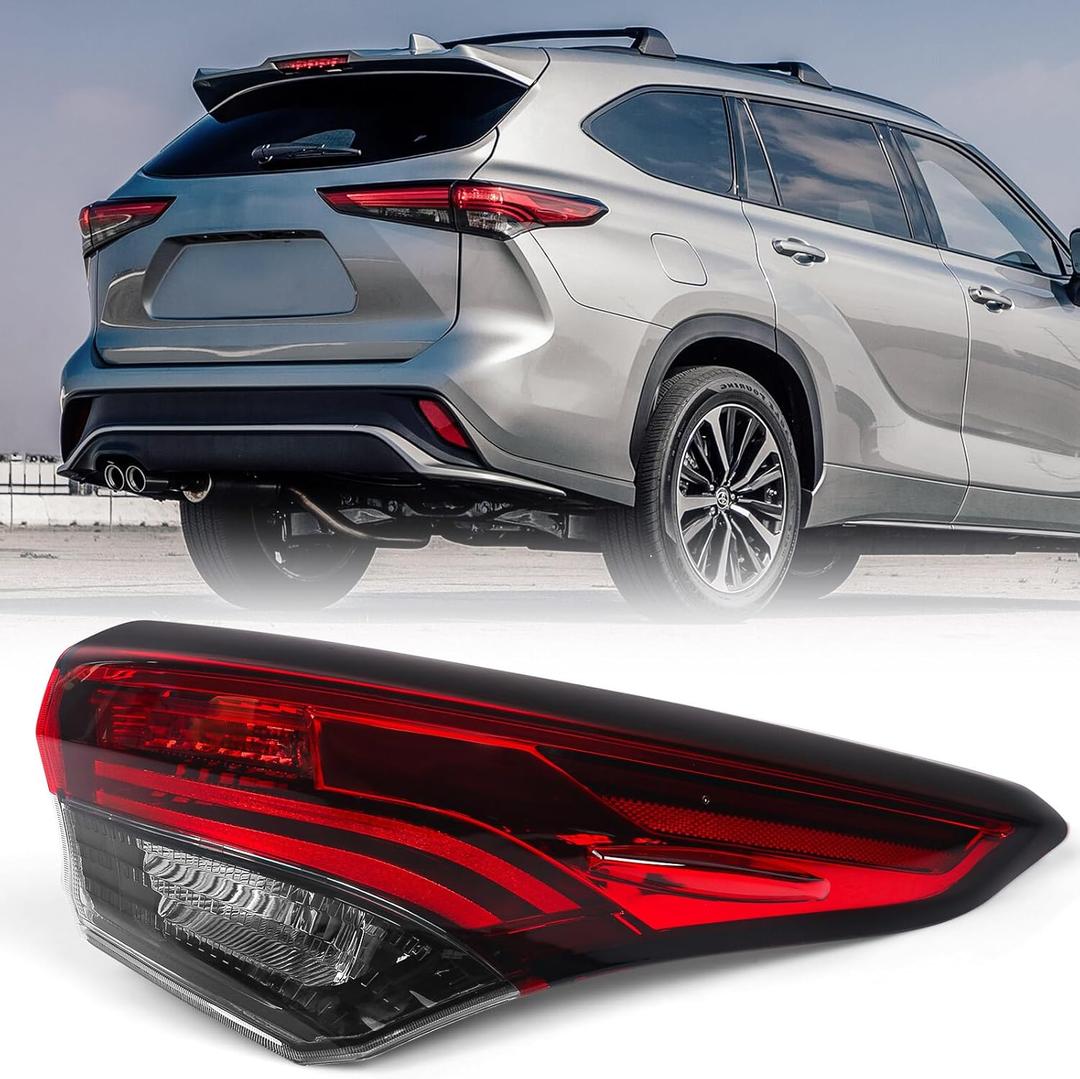 Huray Right Outer Tail Light for Toyota Highlander 2020-2023 Passenger Side Taillight Lamp Assembly Replacement for TO2805156 815500E230