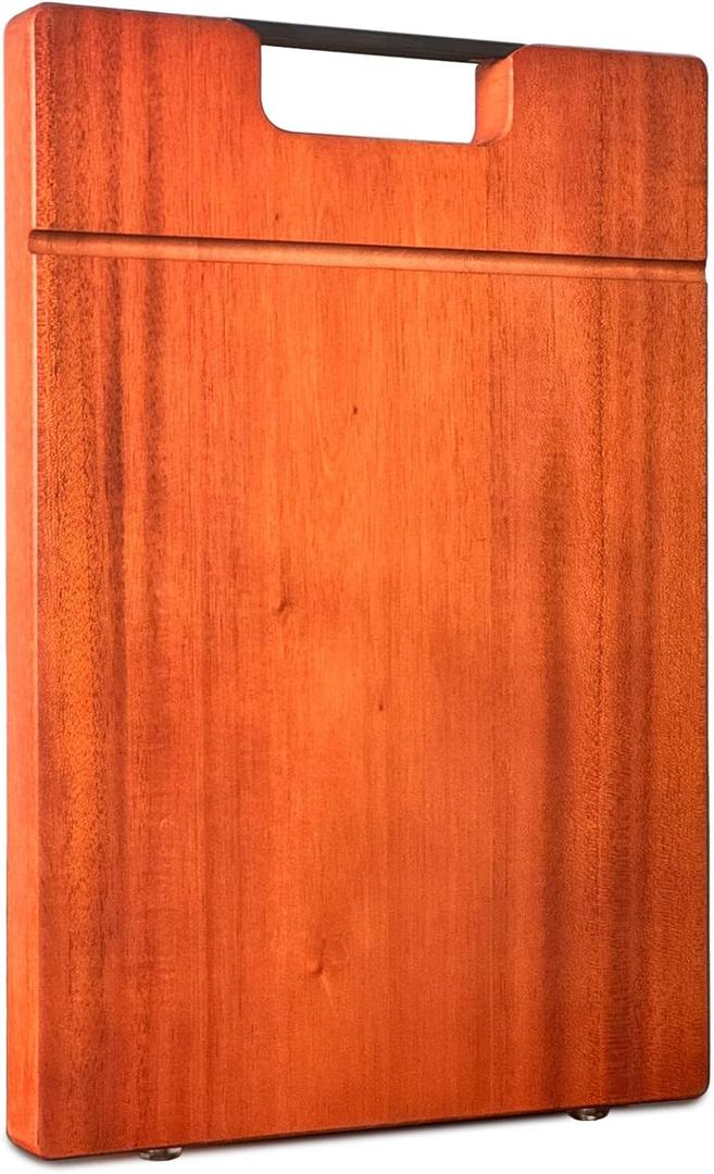 LUBAN Mahogany Wood Cutting Board, Solid Wooden Cutting Boards for Kitchen, Thickened & Large Cutting Board with Handle, Premium Chopping Board for Kitchen Made of Sustainable Wood (14x9.5x1.1 INCH) (14"L x 9.5"W)
