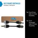 TRQ Front Driver and Passenger Side CV Axle Assembly Set 2 Piece Compatible with 2003-2006 Hyundai Santa Fe V6 3.5L 4WD