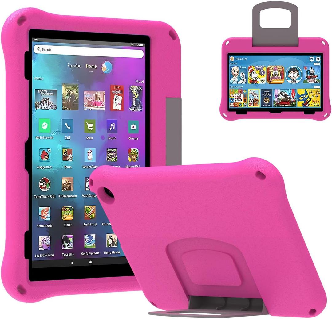 New11inch Tablet Case 2023, Ubearkk Shock-Proof Lightweight EVA Foam Protective Back Cover with Foldable Stand Holder Compatible with Latest 11 Tablet (2023 Release 13th Generation),Pink