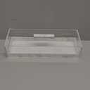 Clear Acrylic Rectangular Serving Tray with Lid  Grey Black Marbleized Grain Cake Holder, Cake Stand Display Set for Cheese, Chips, Fruit Platter