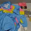 80s Outfit for Men Women-One Set 80s 90s Costumes with Accessories-Couples Track Suits for Halloween Carnival Party (X-Large, Blue)