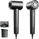 Hair Dryer, 130000RPM High-Speed Brushless Motor Blow Dryer for Fast Drying, 400 Million Negative Ions Hair Dryers for Women, Hair Blow Dryer with Nozzle & Fragrance Essence Capsule (Grey) (Large)