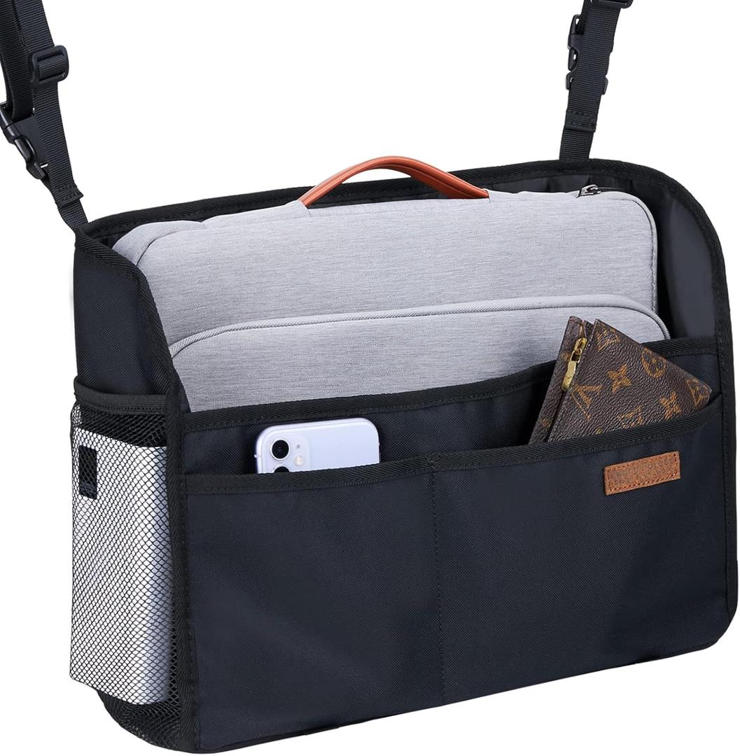 WLLWOO WLLWOO Car Net Pocket Handbag Holder Between Seats Back Storage Organizer Purse Holder for Console Front Seat Storage Barrier (Nylon)