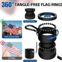 5 FT Flag Pole Kit for Outside House, Stainless Steel Wall Mount Flagpole with 2-Position Holder Bracket & 360 Spinning Metal Flag Ring Clips for 3x5 American Flag