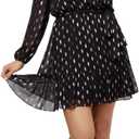 Betsy & Adam Men's Women's Short Clip Dot Dress with Belt Tie (10, Black/Gold)