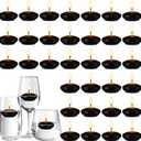 Nuanchu 30 Pcs Black Floating Candles Centerpieces Bulk 1.5 Inch Small Unscented Votive Floating Candles Decoration for Wedding Anniversary Holiday Party Gifts Home Pool Decor
