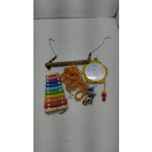 Longer Chain Chicken Toys for Coop Accessories Set of 7, Chicken Swing Ladder Perch roosts, Chicken Xylophone Mirror with Bells Vegetable Fruits Hanging Chicken Feeder for hens Bird Parrot