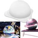 Silicone Large Planet Mousse Cake Fondant Chocolate Baking Mould + 2x Wooden Hammer Cube Tray Soap Making Molds Non Stick Round Hollow Ball Jelly Mold Pan Kitchen Tool Party Supplies