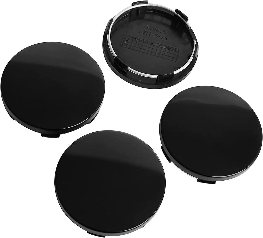 Car Wheel Center Cap Kit Outer 65mm 2.56 inches Inner 61mm 2.41 inches Fit for F-o-d FL341A096 Rims Center Hub Caps Covers Wheel Caps, 4 PCS Gloss Black