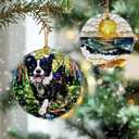 2 x Border Collie Ornament, Dog Christmas Ornament  Christmas Tree Decor, Holiday Decoration, Stocking Stuffer, Festive Gift Idea, Gifts for Dog Lover, Friends, and Family