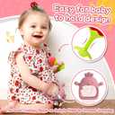 Tinabless Baby Teething Toys 5 Pack, Food Grade Silicone Teething Mitten & Teethers for Babies 3-12 Months, BPA-Free Infant Chew Toys for Teething Relief, Easy-Grip, Freezer Safe, Coral Red