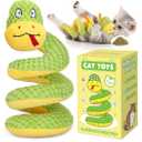 Retro Shaw Cat Toys, 11 in Realistic Catnip Snake Toy with Crinkle Sound Inside, Cat Nip Toys with SilverVine, Stuff Snake Interactive Snake Toy for Cats to Chew