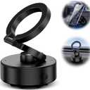 Electric Vacuum Magnetic Suction Phone Mount, Shower Phone Holder, Magnetic Cell Phone Holder for Car/Gym/Mirror/Smooth Surface, Compatible with iPhone & Android (Black)