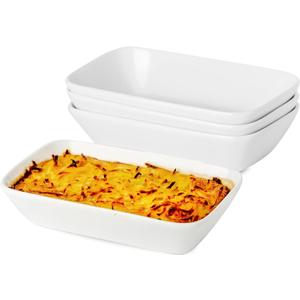 13.5oz Ceramic Small Baking Dish 4 Pack, 7  4.3 x 1.5 Inch Rectangle Baking Dish for Oven, Small Rectangle Ramekin, Individual Portion Casserole Dishes in Microwave Air Fryer Toaster Oven