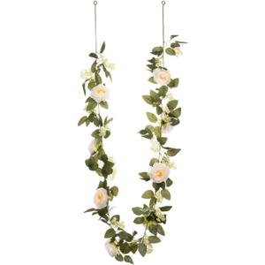 SUQ I OME 1 Pack of Artificial Rose Vine Flowers Plants Fake Flower Vine for Wedding Home Garden Craft Art Decor Valentine's Day Mother's Day Party Decoration,Champagne