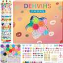 DEHVIHS Clay Beads Kit, 6000PCS Friendship Bracelet Making Kit, 21 Colors with 26 Types of Charms Preppy Polymer Heishi Beads with Letter Beads Jewelry Making Kit (Colorful)