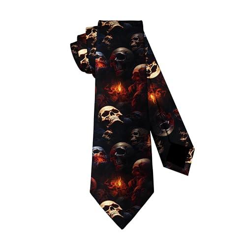 Guhothli Men's Fashion Tie Vintage Skull Necktie One Size Neck Tie, Novelty Ties for Men Formal Business Ties Wedding Party Groomsmen