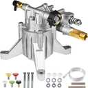 Yamatic 7/8" Shaft Vertical Pressure Washer Pump 3000 PSI @ 2.5 GPM Replacement Pump for Power Washer, Compatible with GCV160, GCV190, Homelite, Troybilt, Ryobi, Rear Facing Inlet/Outlet