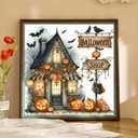 BOHADIY 5D Diamond Art Kits for Adults, Halloween Diamond Painting for Adults Full Round Drill, DIY Pumkin Skull Paint with Diamond Dots Gem Art Craft Set Picture Gift 12x12inch