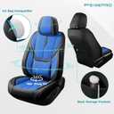 Car Seat Covers Full Set - Universal Seat Covers for Cars SUV Truck Faux Leather Automotive Seat Covers, Breathable & Waterproof Front and Rear Seat Protectors, Fit for Most Cars-BlackBlue