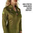 Morph Pilot Costume Women, Flight Suit Women, Military Costume Womens, Womens Army Halloween Costumes (Medium)