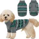 Christmas Dog Sweater for Small to Large Dogs - Festive Grey Knit Pullover, Cute Holiday Winter Coat, Soft & Warm Pet Clothing, Machine Washable Grey L