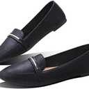 Obtaom Women's Pointy Toe Loafer Flat Comfortable Faux Suede Work Shoes,Cute Penny Loafer Slip On Ballet Flat.9