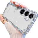 for Samsung Galaxy S25 Clear Glitter Case,Cute Luxury Bling Sparkly Diamond Rhinestones Camera Protection Soft TPU Bumper Shockproof Women Girls Slim Protective Case for Galaxy S25 6.2",Clear