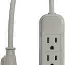Uninex PS28U Compact Grounded 3-Outlet Power Strip, UL Listed, 1-Foot