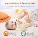 Baby Silicone Teething Ring Teether Gift Set for Boys and Girls Over 3 Months Soothes Gums Fits Small Hands Ergonomic Design Set of 4 Toys Ideal Gift Box BPA Free