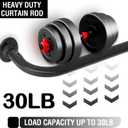 H.VERSAILTEX Black Wrap Around Short Curtain Rod 18.5 to 28.5 Inch, 3/4 Inch Adjustable Blackout Door Curtain Rods for Windows Telescoping Curved Drapery Rods for living room Inoor/Outdoor