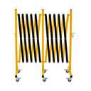 GYMTIME Industrial Expandable Metal Barricade, 16 Feet, Easily Assembled Safety Barrier with Casters, Flexible Mobile Gate, Adjustable Traffic Fence
