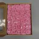 MACTING Pink Artificial Flower Roses 60PCS Real Touch Fake Flowers with Stem Foam Roses for DIY Wedding Bouquet Table Centerpieces Party Bridal Shower Birthday Home Spring Valentines Day Decorations