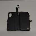 Defencase for Apple 16 Magnetic Wallet Case Compatible with Magsafe with RFID Blocking Zipper & Card Holder Women, PU Leather Detachable Phone Case , Black