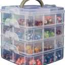 DND Dice Storage Box with Removable Dividers Polyhedral Dice Plastic Organizer Holding Up To 1200 Dices Craft Bead Compartment Container for Sewing, Jewelry, Art, DIY