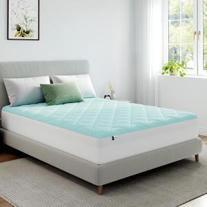 Novilla Cooling Mattress Topper Queen Size,Mattress Pad with Deep Pocket for 8-21" Mattress,Soft Pad Cover for Back Pain Relief,3D+7D Down Alternative Bed Topper for Hot Sleepers