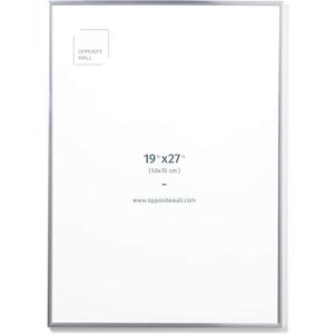 Opposite Wall Aluminium Metal Picture Frame, 19  x 27  in. | 50x70 cm Silver Sleek Matte, Shatterproof and Durable, Perfectly Crafted for Poster, Photo and Collage Displays