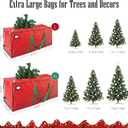 Cosy Family 7.5 ft Christmas Tree Storage Bag - Durable Heavy Duty Extra Large Artificial Xmas Holiday Tree Bag with Reinforced Handles and Dual Zippers Wide Opening - Red